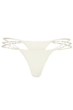 Chic Multi-Strap Cheeky Bikini Bottoms in Pearl