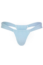 Chic Thong Bikini Bottoms in Blue Gingham Print