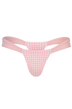 Chic Thong Bikini Bottoms in Pink Gingham Print
