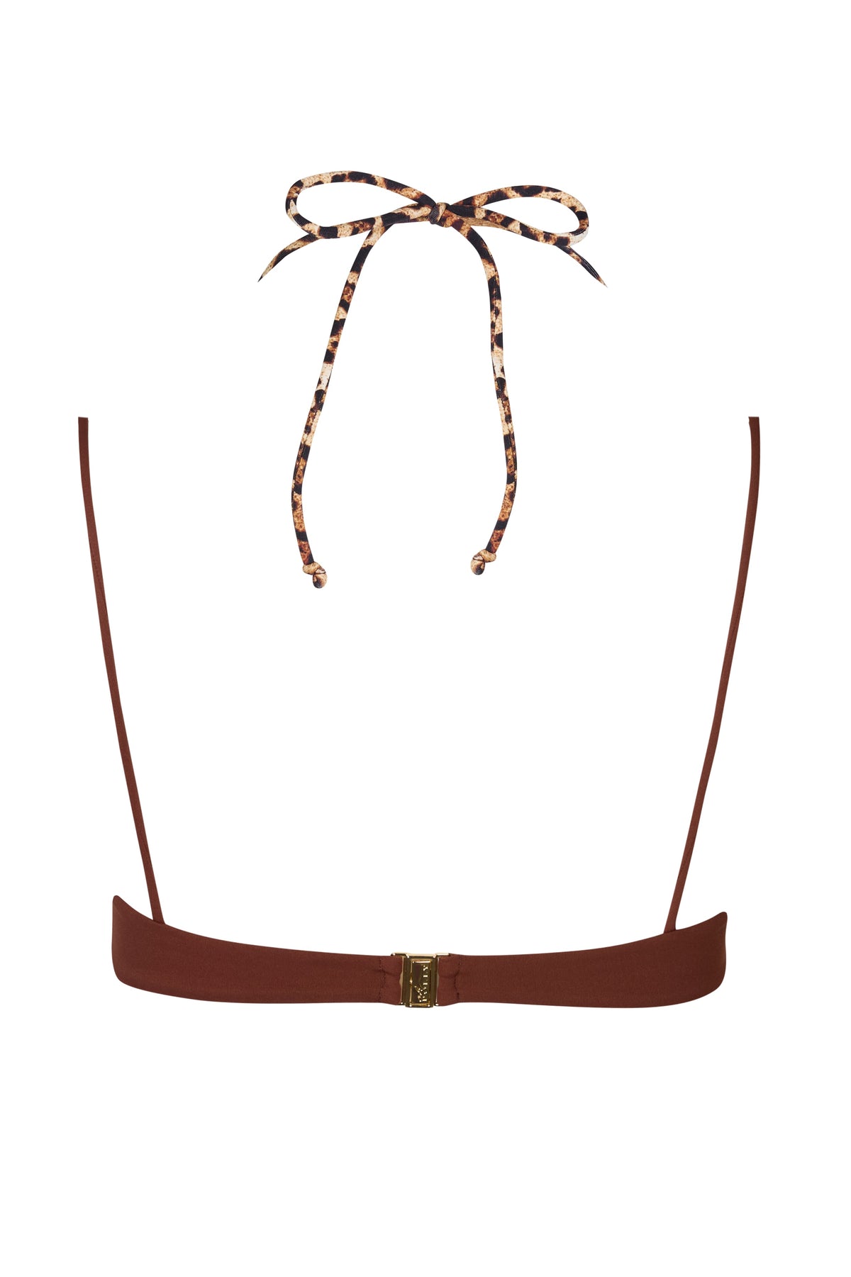 Chic Layered Bikini Top in Brown Contrast