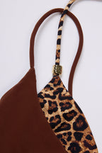 Chic Layered Bikini Top in Brown Contrast