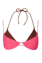 Chic Layered Bikini Top in Pink Contrast