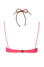 Chic Layered Bikini Top in Pink Contrast