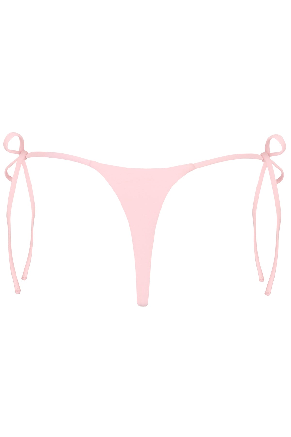 Chic Side-Tie Thong Bikini Bottoms in Baby Pink