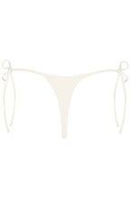 Chic Side-Tie Thong Bikini Bottoms in Pearl