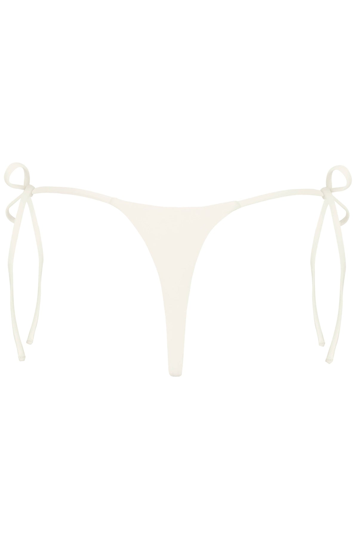 Chic Side-Tie Thong Bikini Bottoms in Pearl