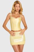 Chic Satin Corset Top in Butter