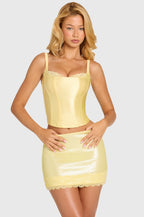 Chic Satin Corset Top in Butter