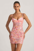 Chic Embellished Camisole Bodycon Mini Dress in Pink