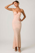 Chic Embellished Sweetheart-Neck Fishtail Gown in Dusty Rose