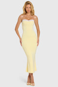 Chic Modal Lace-Trim Midaxi Dress in Butter