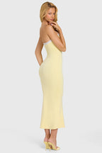 Chic Modal Lace-Trim Midaxi Dress in Butter