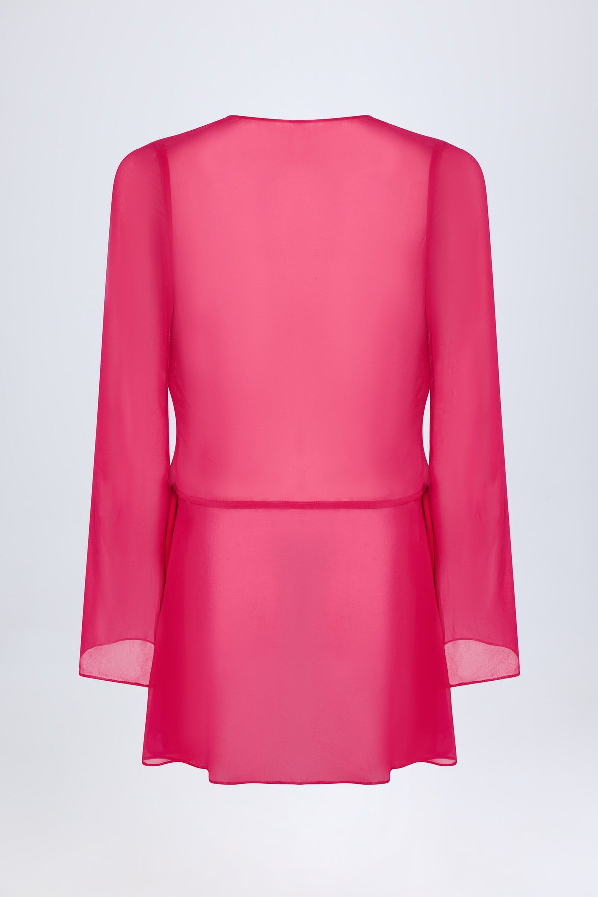 Chic Cowl-Neck Mini Dress in Fuchsia Pink
