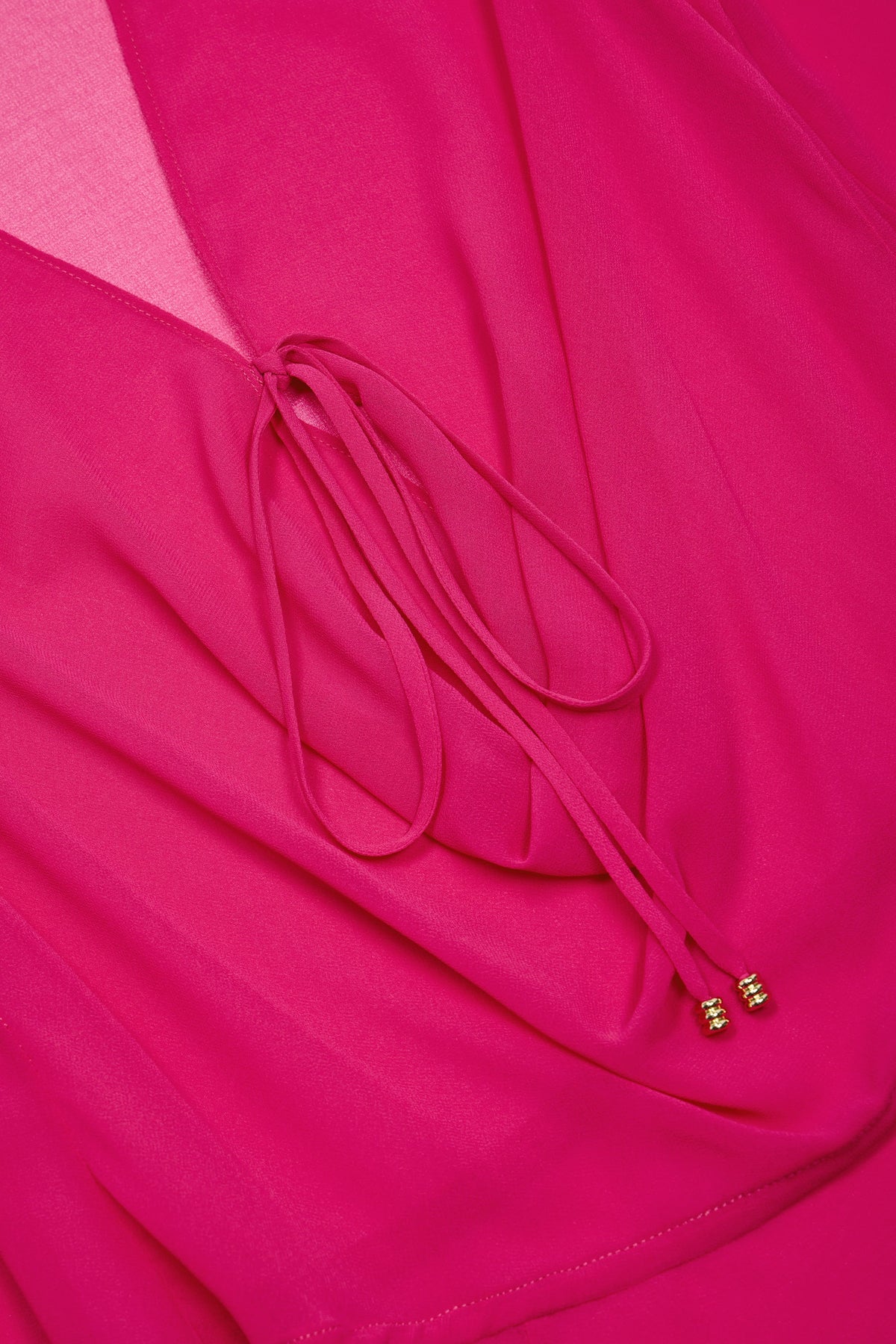 Chic Cowl-Neck Mini Dress in Fuchsia Pink