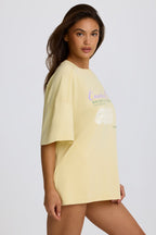 Chic Oversized Graphic T-Shirt in Lemon