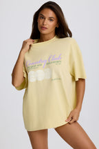 Chic Oversized Graphic T-Shirt in Lemon