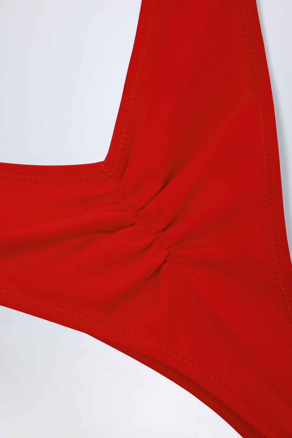 Chic Ruched Cheeky Bikini Bottoms in Fiery Red