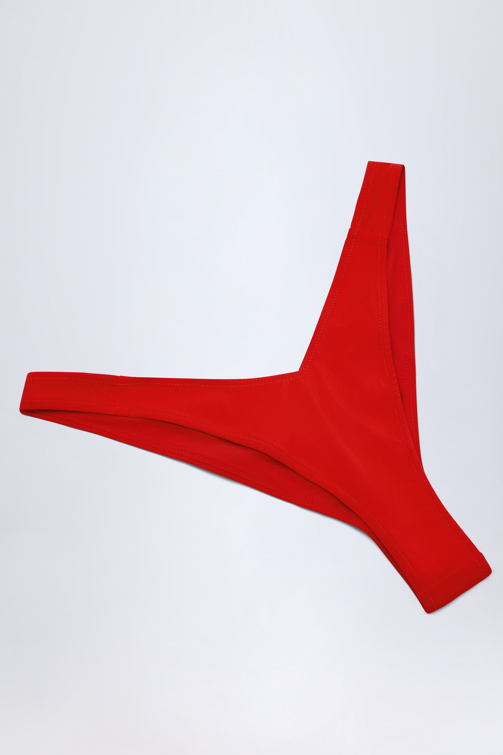 Chic Ruched Cheeky Bikini Bottoms in Fiery Red