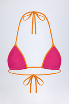 Chic Triangle Bikini Top in Fuchsia Pink