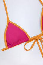 Chic Triangle Bikini Top in Fuchsia Pink