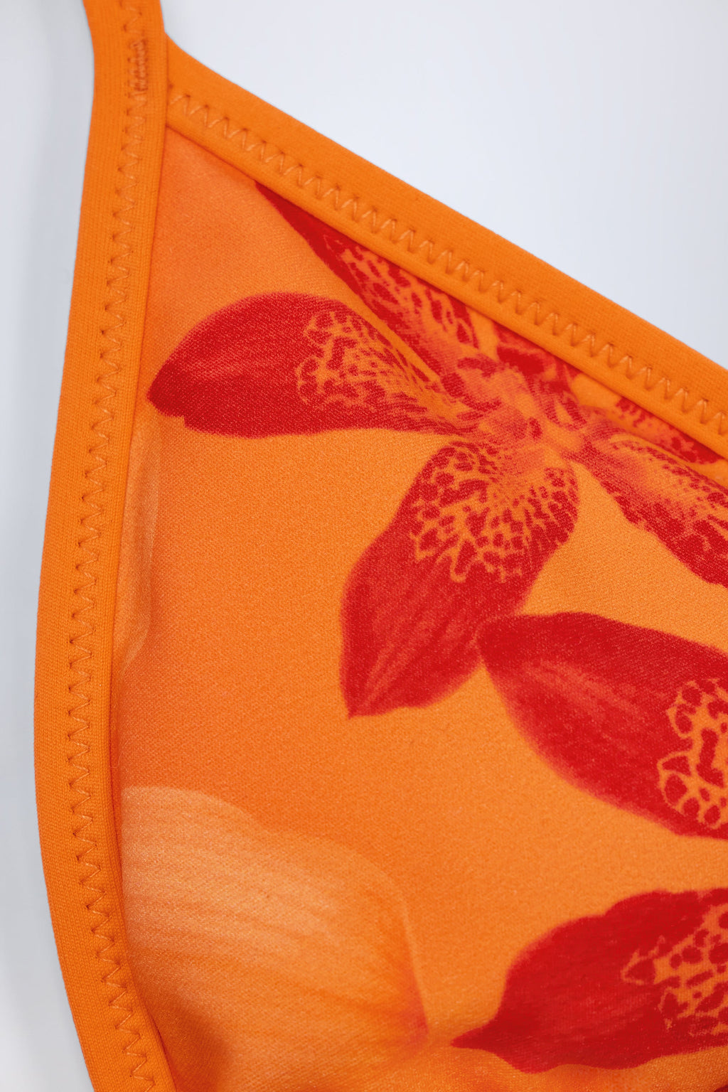 Chic Triangle Bikini Top in Orange Orchid Print