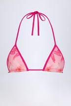 Chic Triangle Bikini Top in Pink Orchid Print