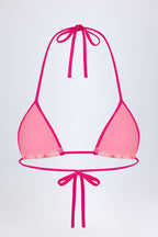 Chic Triangle Bikini Top in Pink Orchid Print