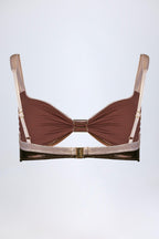 Chic Ruched Bikini Top in Bronze Gold