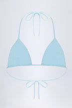 Chic Broderie Anglaise Triangle Bikini Top in Powder Blue