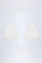 Chic Broderie Anglaise Triangle Bikini Top in White