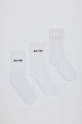 Chic Ribbed Crew Sock Bundle in PinkNavyBurgundy