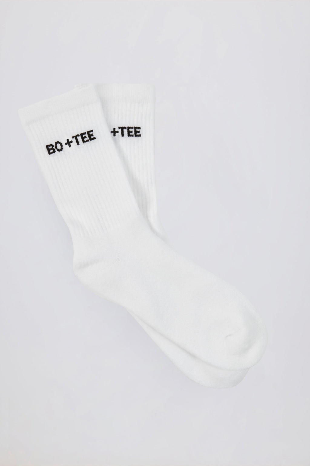Chic Ribbed Half-Crew Socks in White