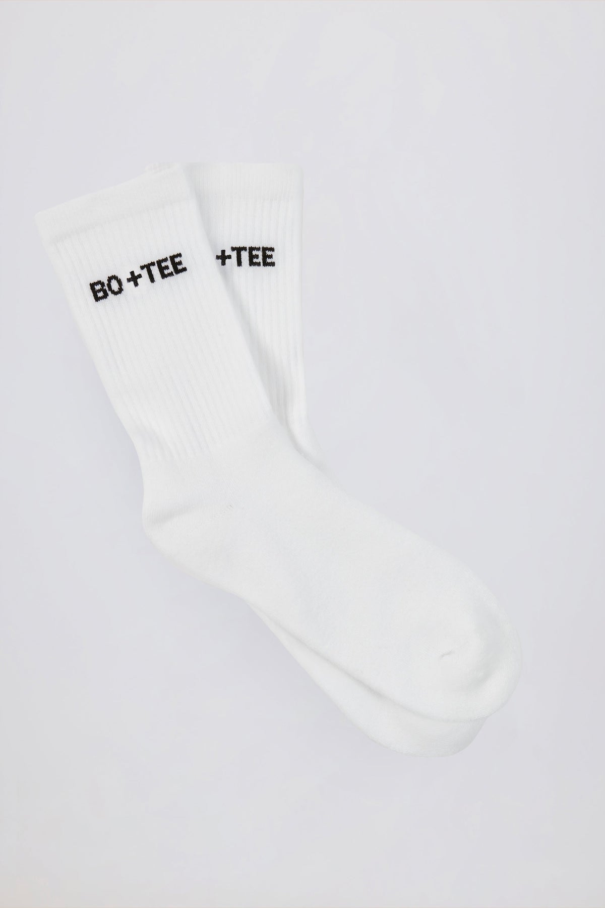 Chic Ribbed Half-Crew Socks in White