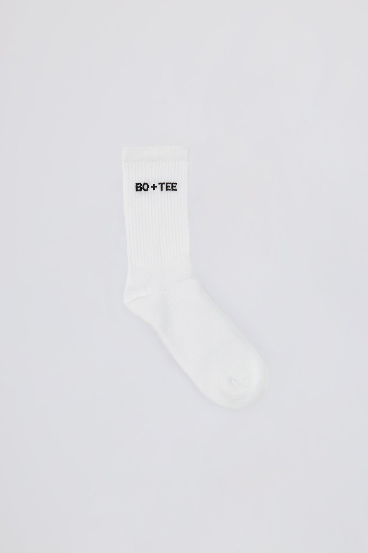 Chic Ribbed Half-Crew Socks in White