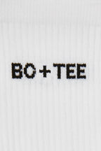 Chic Ribbed Half-Crew Socks in White
