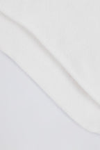 Chic Ribbed Half-Crew Socks in White
