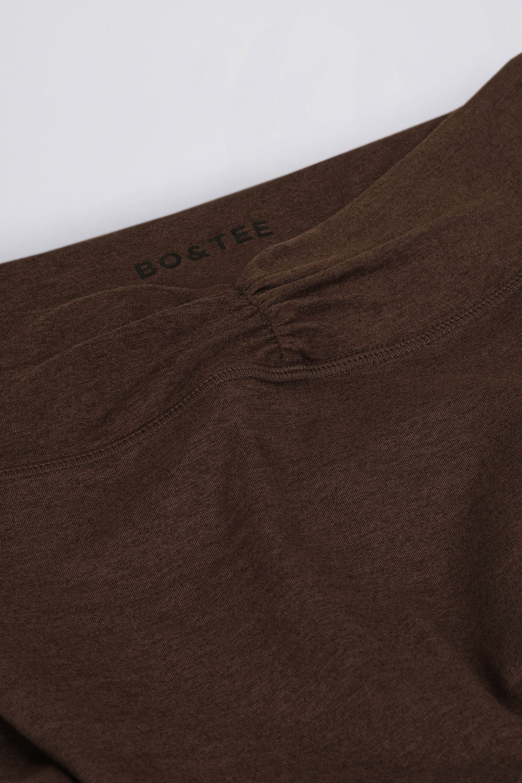 Chic Brushed Jersey Ruched Flared Trousers in Pecan Marl