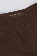 Chic Brushed Jersey Ruched Flared Trousers in Pecan Marl