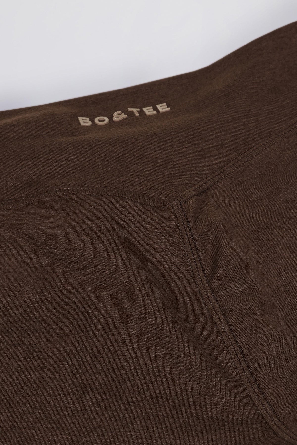 Chic Brushed Jersey Ruched Flared Trousers in Pecan Marl