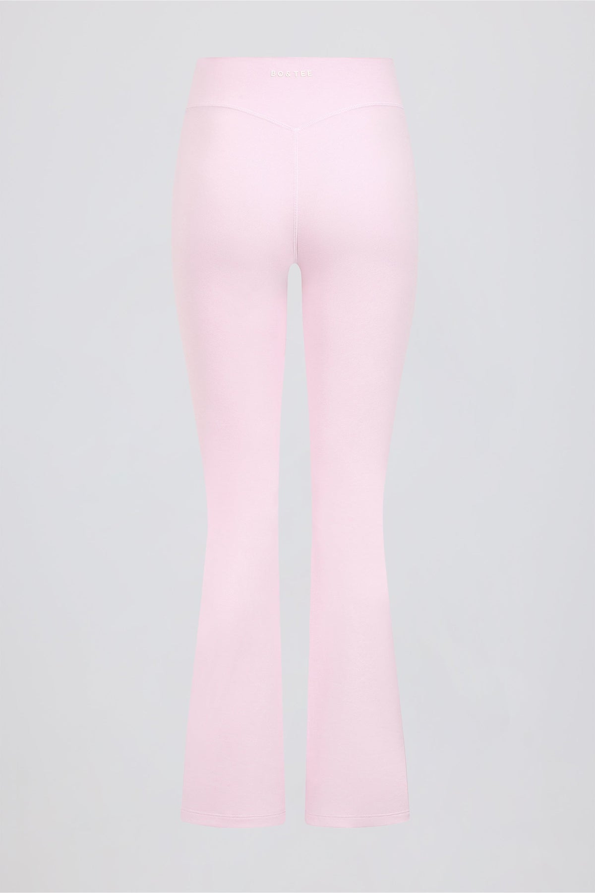Chic Brushed Jersey Ruched Flared Trousers in Bloom