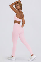 Chic Brushed Jersey Ruched Mid-Rise Leggings in Bloom