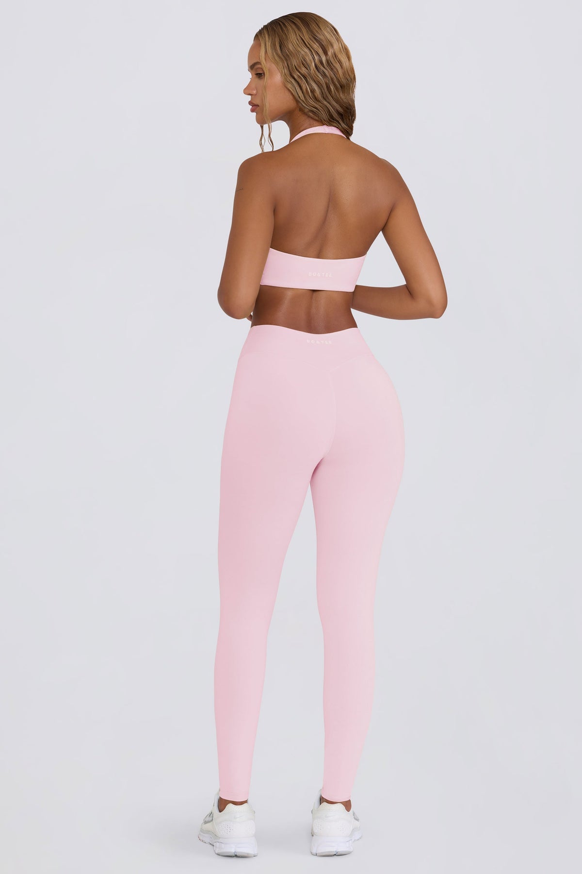 Chic Brushed Jersey Ruched Mid-Rise Leggings in Bloom