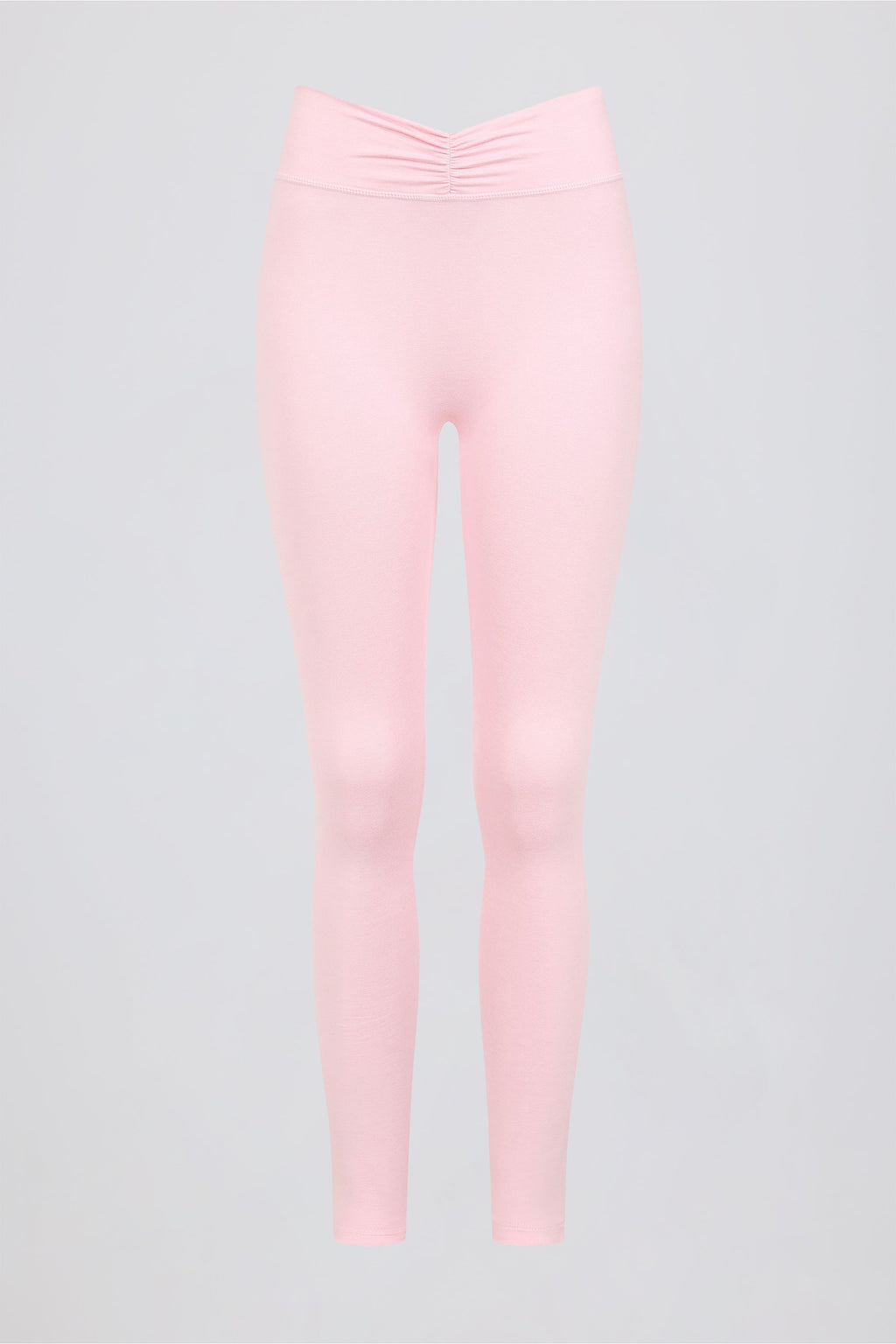 Chic Brushed Jersey Ruched Mid-Rise Leggings in Bloom