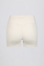 Chic Ruched Mini Shorts in Vanilla