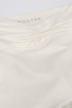 Chic Ruched Mini Shorts in Vanilla