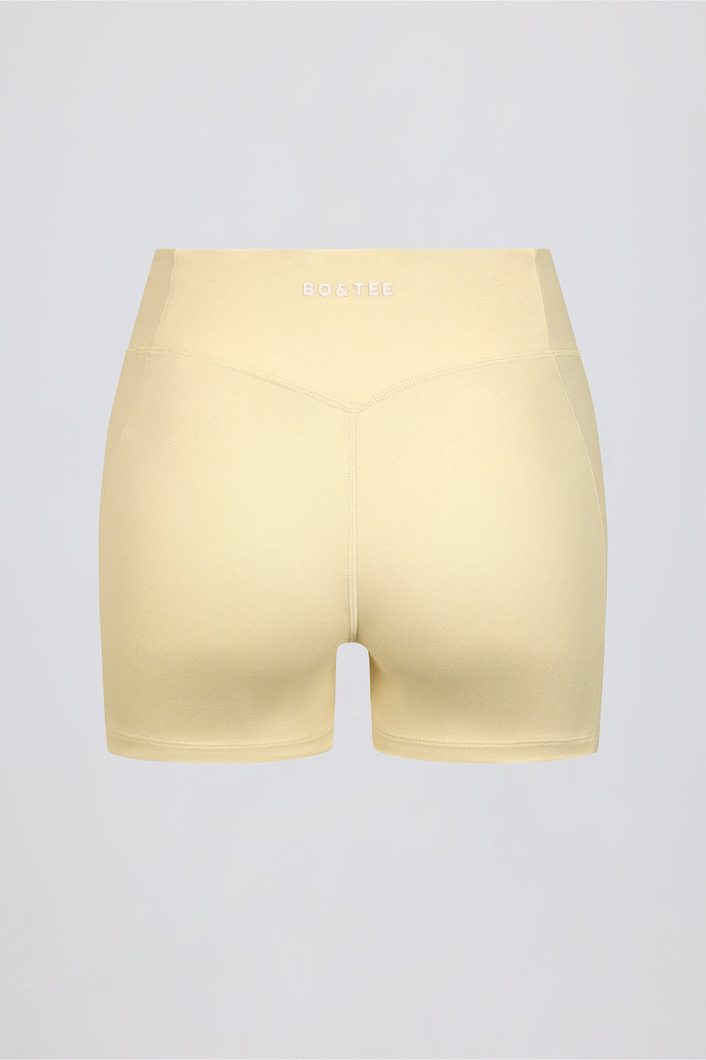 Chic Ruched Mini Shorts in Lemon Marl