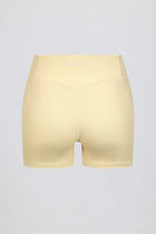 Chic Ruched Mini Shorts in Lemon Marl