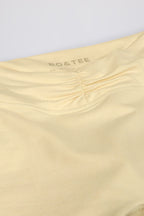 Chic Ruched Mini Shorts in Lemon Marl