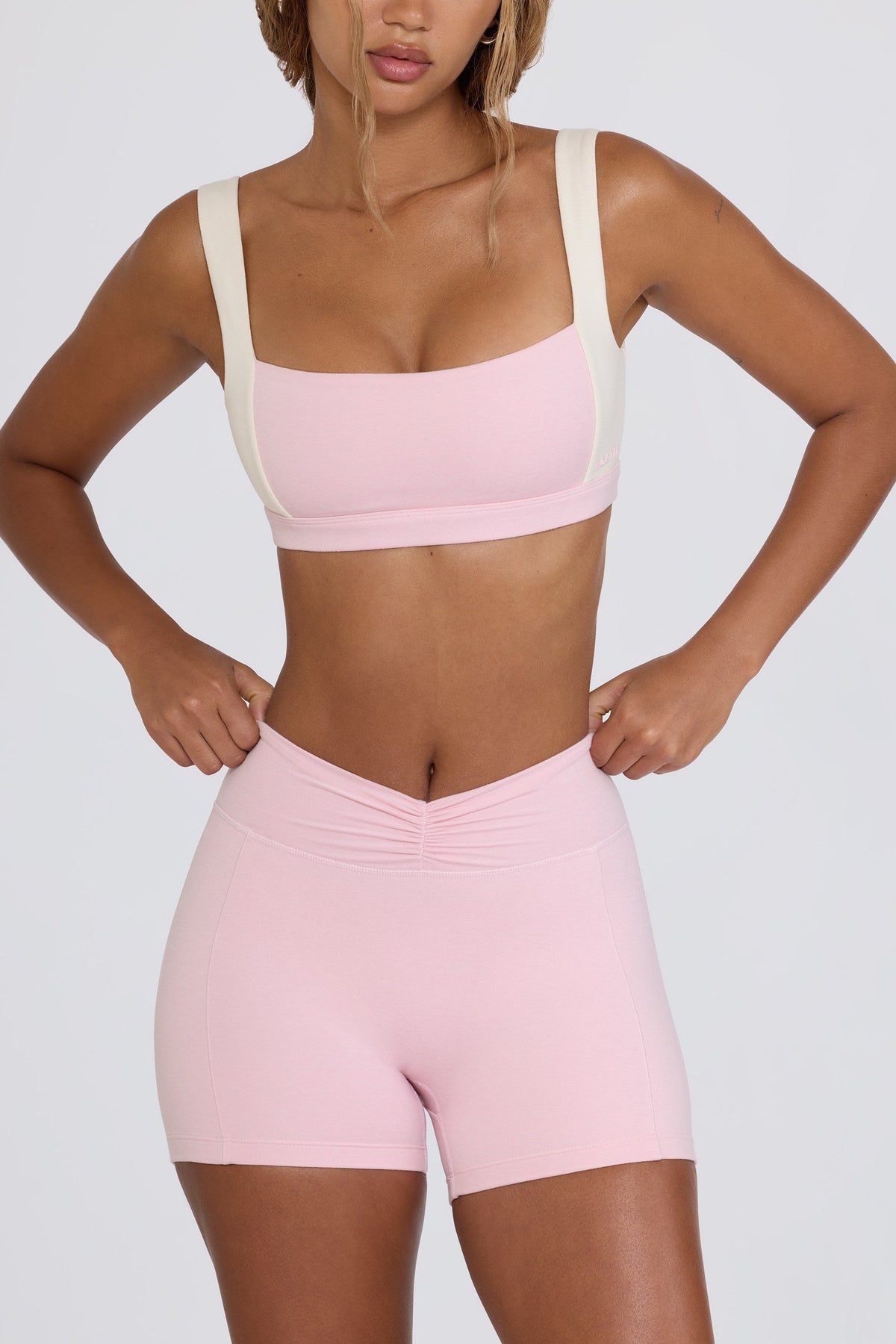 Chic Ruched Mini Shorts in Bloom
