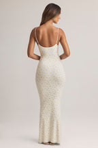 Chic Modal Scoop-Neck Strappy Maxi Dress in Floral Print